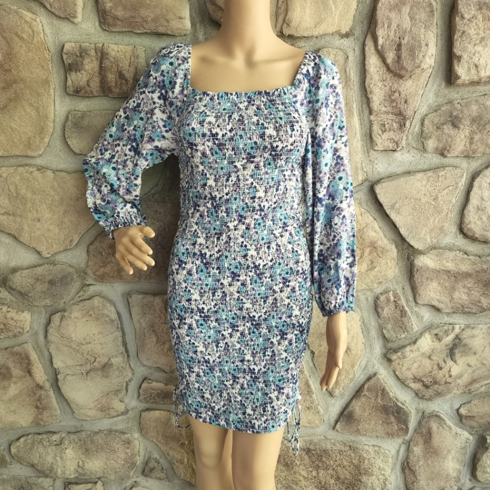 JESSICA SIMPSON | Blue & Purple Floral BodyCon Dress